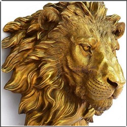 铜狮子头雕塑