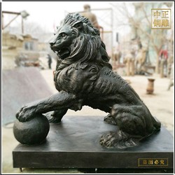 大型铜狮子雕塑图片